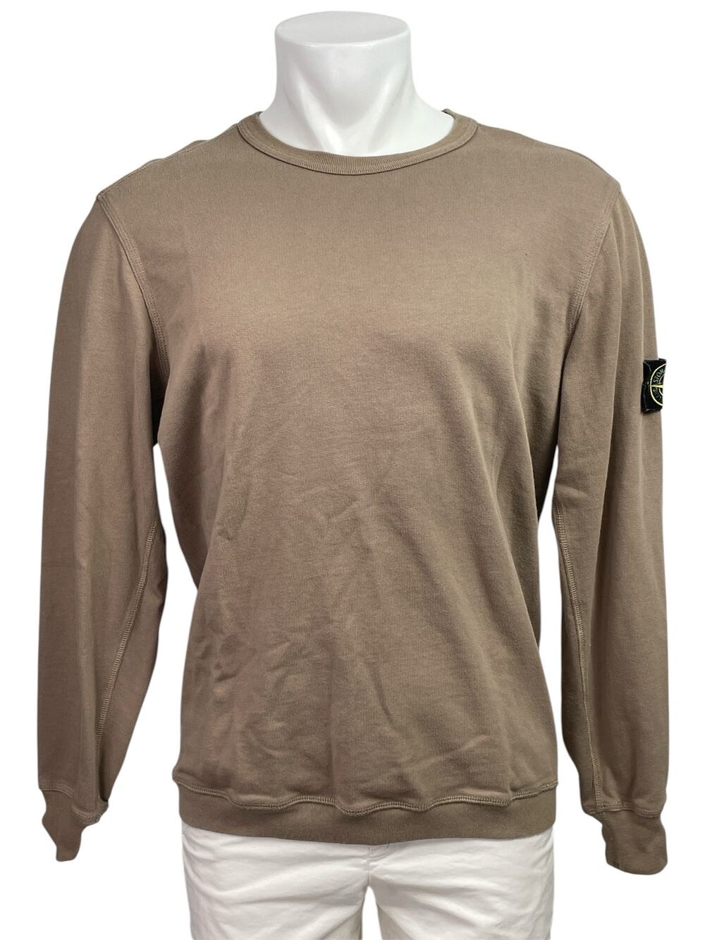 Stone Island Men's Beige Long Sleeve Crew Neck Knit Sweatshirt Sweater Top XL